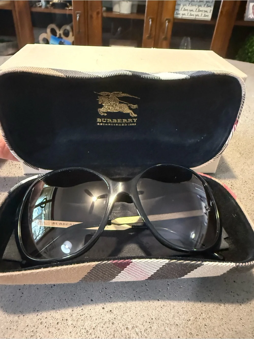 Burberry Black Gradient Oversized Butterfly Sunglasses